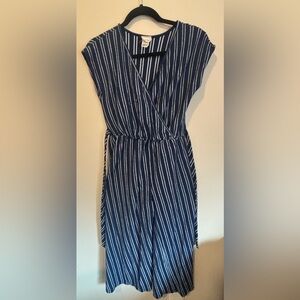 Caution To The Wind Blue and White Striped Blouse